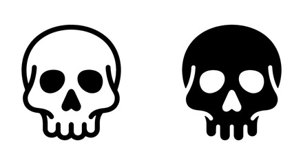 Fototapeta premium Skull Icons, Black and White Vector Graphics, Danger Symbols, Halloween Art