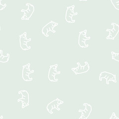 Obraz premium boar animal line seamless pattern boar animal thin line illustration