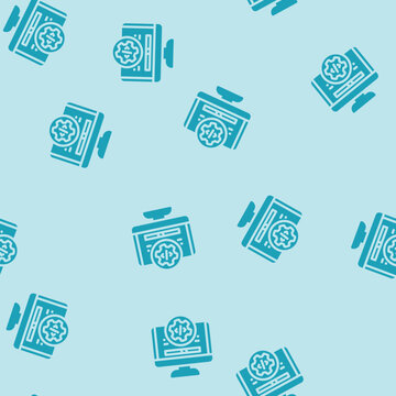 software maintenance glyph vector seamless pattern. software maintenance thin illustration