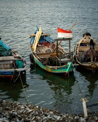 Obraz premium traditional fishing boats in Indonesia 
