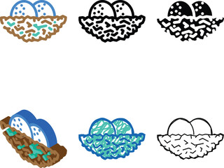 Naklejka premium nest with bird eggs color icon vector. nest with bird eggs sign. isolated symbol series illustration
