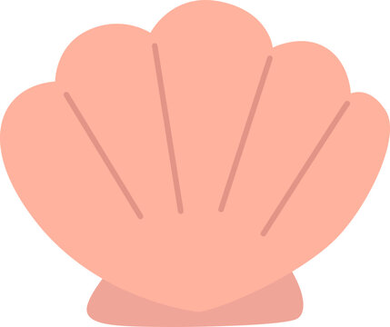 Pink Scallop Seashell Illustration for Beach and Ocean Theme