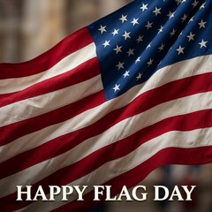 Fototapeta premium Waving American Flag on Flag Day