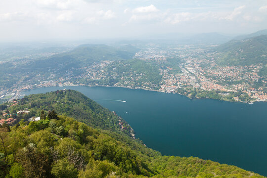 Varenna village with mountains on Lake Como Italy