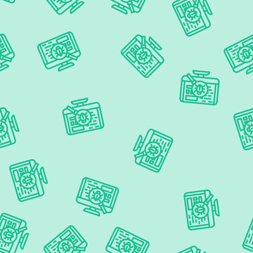 debugging code software line seamless pattern debugging code software thin line illustration
