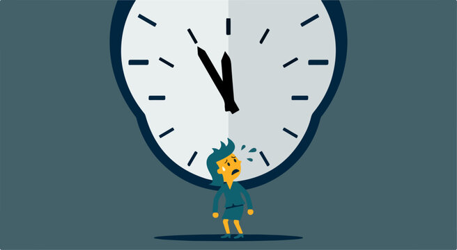 Cartoon character under clock.