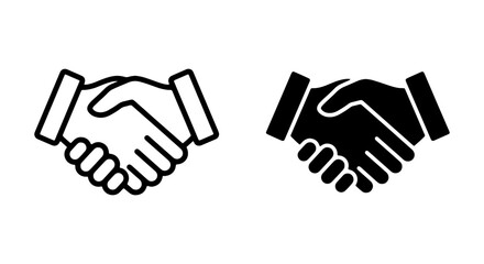 Obraz premium Handshake Icons, Business Agreement Vector Graphics, Partnership Symbol Set