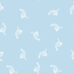 Naklejka premium ostrich bird line seamless pattern ostrich bird thin line illustration