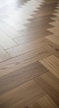 Wooden parquet flooring, brown hardwood floor, zigzag pattern, wooden planks