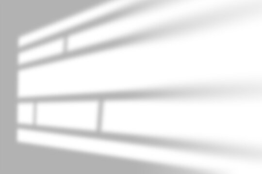 Minimalist window shadow overlay on white wall, realistic soft light effect from window frame, aesthetic architectural shadow for product mockup