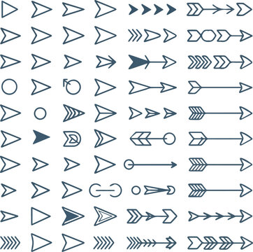 Create fleche, Bullet List for PowerPoint Presentation, Bullet point collection, arrows set vector illustration. Bullet points arrow collection. Vector illustration. Bullet point collection for presen