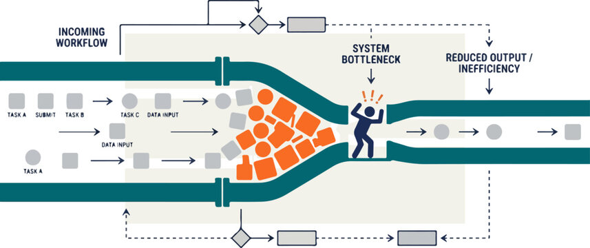 Man working on system bottleneck.