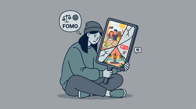 Person sitting with large smartphone.