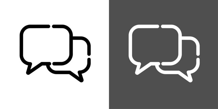 二つの吹き出しの会話ベクターアイコン