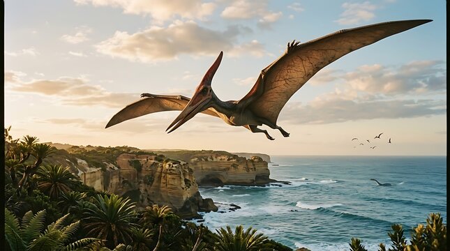 portrait of the prehistoric bird Pteranodon