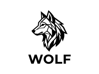 Fototapeta premium Wolf Logo Design Animal Head.