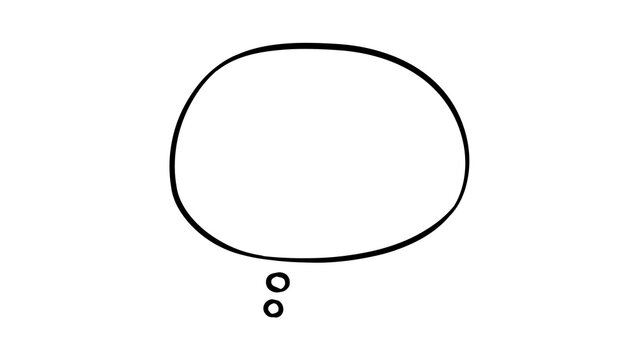 Hand Drawn Thought Bubble Vector Illustration Comic Thinking Cloud Sketch Isolated on White