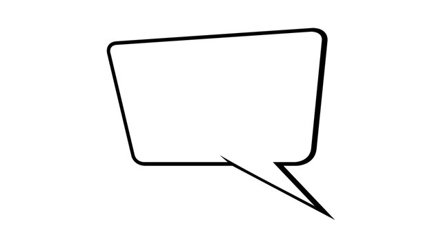 Comic Speech Bubble Outline Vector Illustration, Blank White Chat Box Icon, Pop Art Manga Design Element