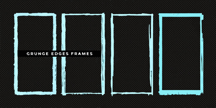Grunge edge frames four rectangular borders on dark background