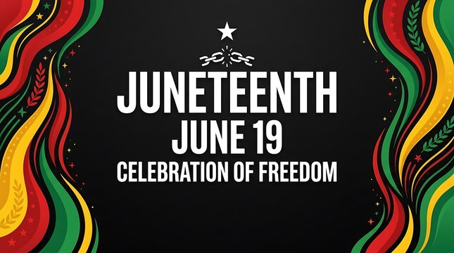Juneteenth june 19 celebration of freedom graphic design with juneteenth