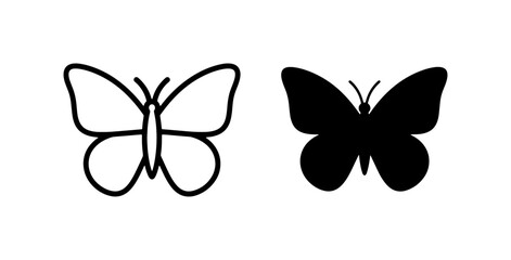 Butterfly Icons: Outline and Silhouette Vector Graphics for Nature Designs © Saifur