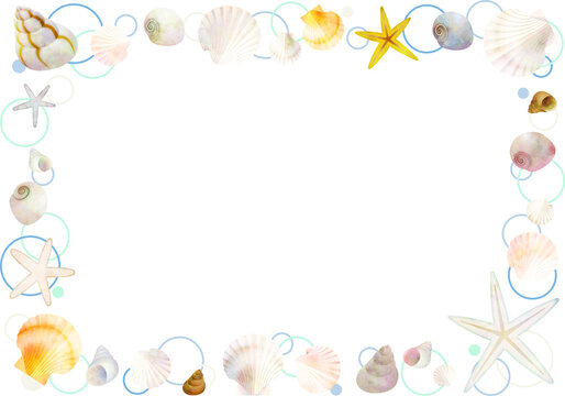 A frame inlaid with seashells