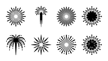 Explosion Icons Set, Firework Graphics, Celebration Burst Vector Art © Saiful