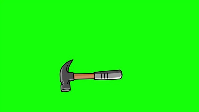 hammer hitting work hand tool repair instrument animation HD 4K