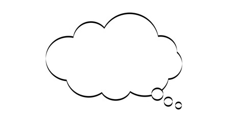 Obraz premium マーカーで描いたようなシンプルな雲形の吹き出し