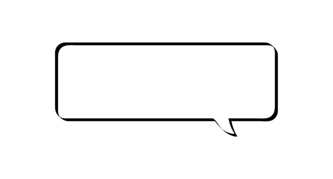 マーカーで描いたようなシンプルな角丸横長四角の吹き出し
