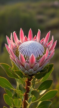 Majestic King Protea Bloom - A South African Floral Icon in Detail.