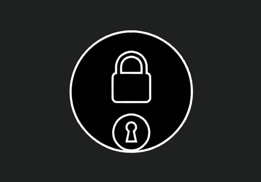 Padlock and keyhole icon symbol.