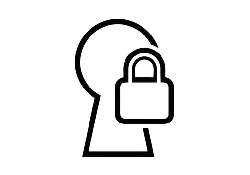 Padlock Securing a Keyhole Silhouette.