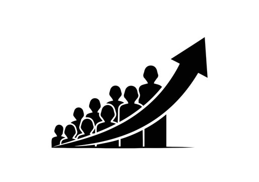 People climbing up arrow graph.