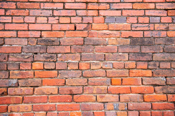 Fototapeta premium Bricks on wall texture. Background in masonry pattern. Wall on redbrick surface. Background for rustic backdrop.