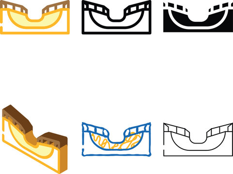 halfpipe skateboard sport color icon vector. halfpipe skateboard sport mix sign. isolated symbol illustration
