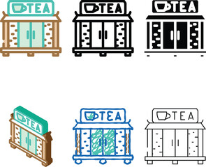 Fototapeta premium tea house street cafe color icon vector. looks tea house street cafe sign. isolated symbol illustration