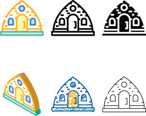 mix glamping tent camp color icon vector. glamping tent camp sign. isolated symbol illustration © sevector