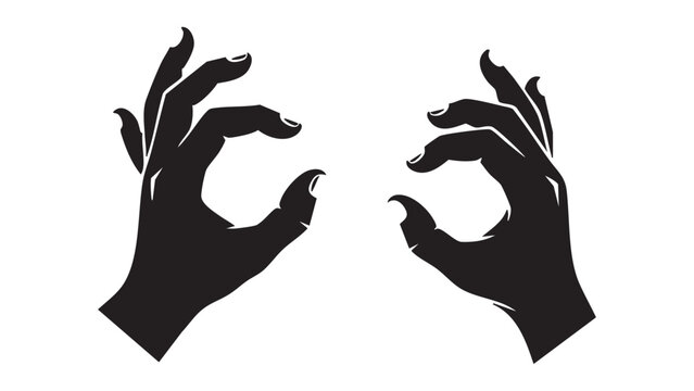 Black Scary Monster Claw Hands Silhouette Graphic