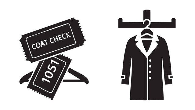 Black and White Coat Check Tickets with Hanger Symbol