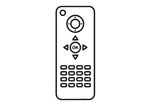 Remote control device with buttons.