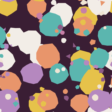 Bold Terrazzo Seamless Pattern - Damson Purple Jumbo Fleck (Rounded High Contrast)