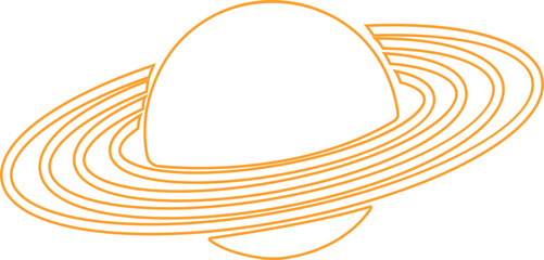 Saturn planet, ringed world and galaxy icon in line style vector, space, cosmic, astronomy, orbit, universe symbols bundle © AbdulJabbar