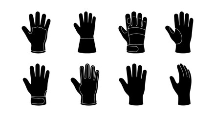 Fototapeta premium Work Gloves Collection, Safety Handwear Set, Protective Gear Icons
