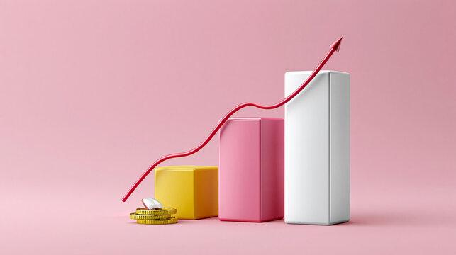 Soft pastel background with effective SEO graphs, representing successful campaigns