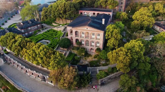 Aerial view of Zhenjiang Museum in Jiangsu China
