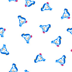 Naklejka premium pigeon bird isometric seamless pattern. pigeon bird sign illustration