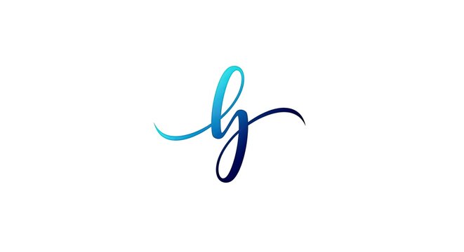 Elegant cursive blue gradient letter G logo icon.