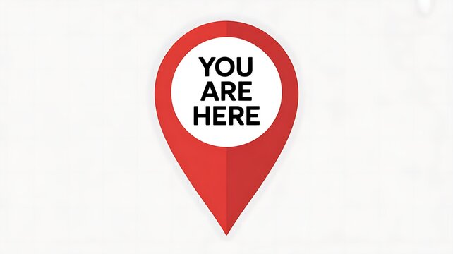 Map pin icon, location marker symbol, navigation pointer, directional sign