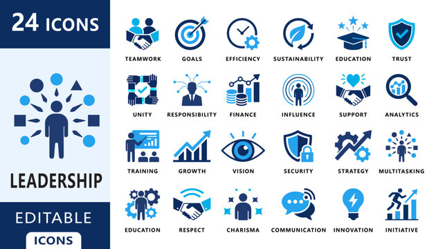 Business Success Icons Set, Teamwork, Goals, Leadership, Growth, Strategy, Innovation & Corporate Management Vector Collection, , business analytics, , financial growth